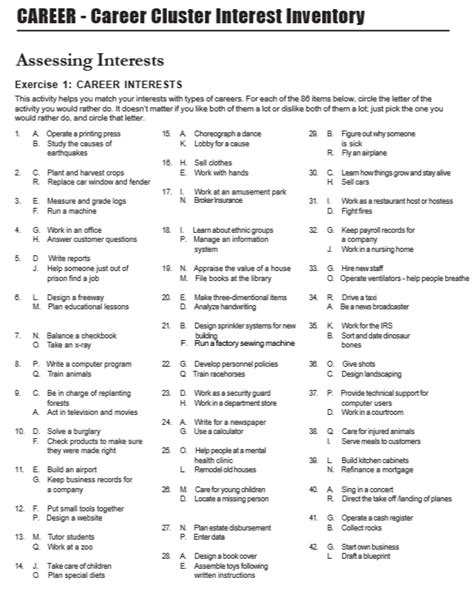 Career Clusters Interest Survey