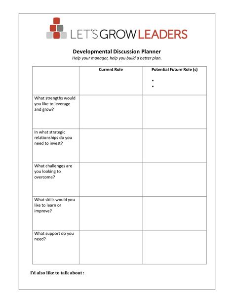 Career Development Discussion Template