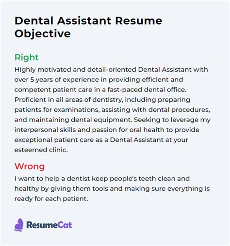 Career Objective For Dental Assistant