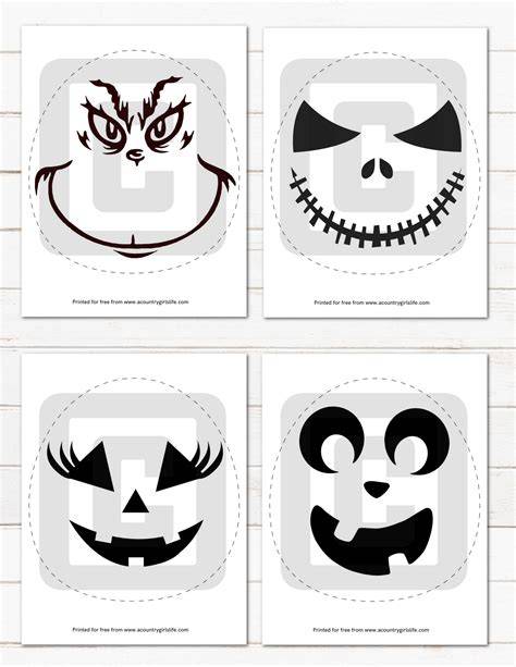 Carved Pumpkin Templates Free