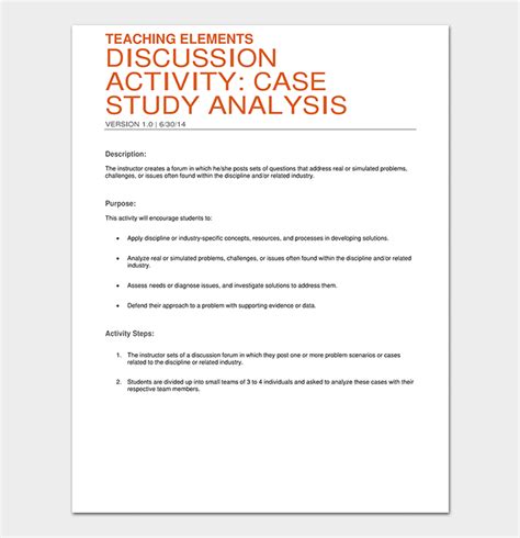 Case Analysis Template