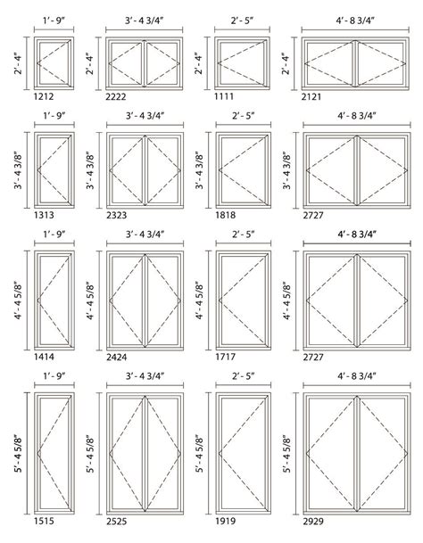 Casement Window Size Chart