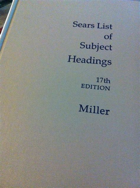 Catalogs That Use Sears Subject Headings