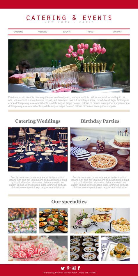 Catering Email Template