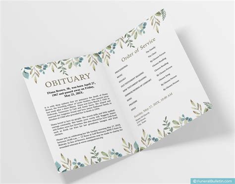 Catholic Funeral Mass Program Template