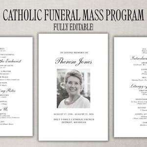 Catholic Memorial Mass Program Template