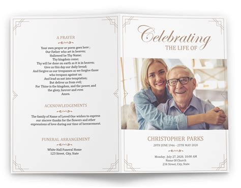 Celebration Of Life Program Free Template