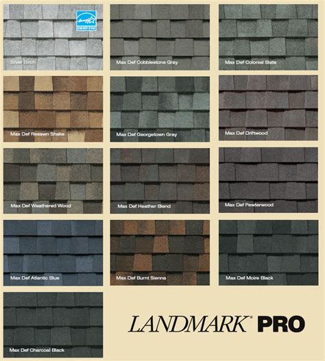 Certainteed Landmark Color Chart
