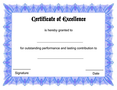 Certificate Blanks Printable