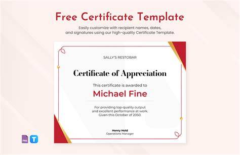 Certificate Template Free Download Word