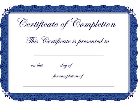 Certificates Of Completion Templates