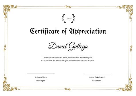 Certification Of Appreciation Template Free