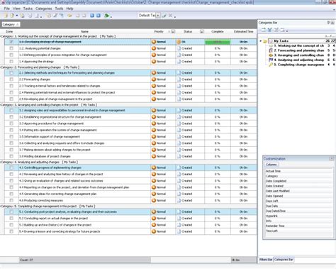 Change Management Checklist Template