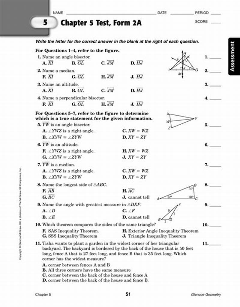 Chapter 5 Test Form 1 Answer Key