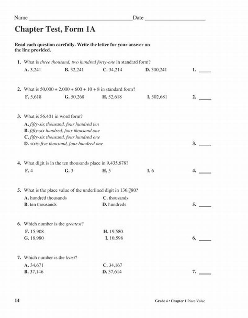 Chapter 8 Chapter Test Form A