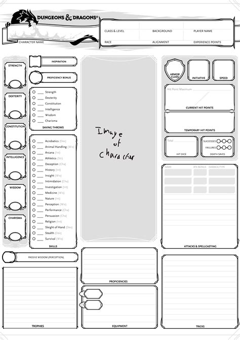Character Sheet Template Dnd