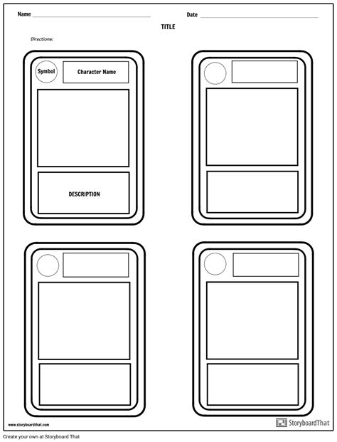 Character Trading Cards Template