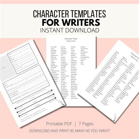 Character Writing Template