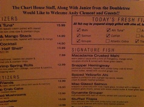 Chart House Menu Savannah Ga