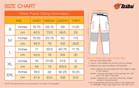Chart Size Pants