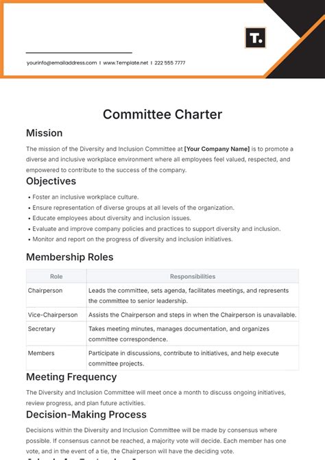 Charter Template For Committee