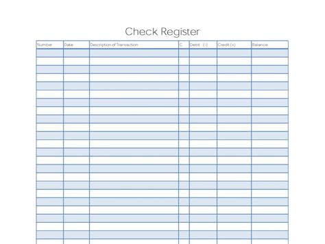 Check Registers Printable