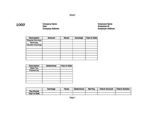 Check Stub Template Free