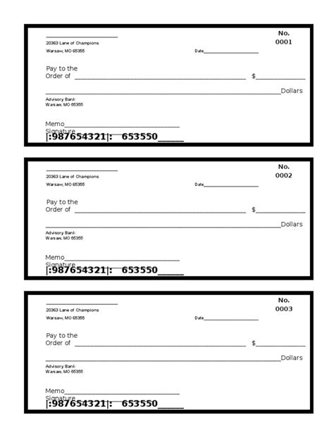 Check Writing Template