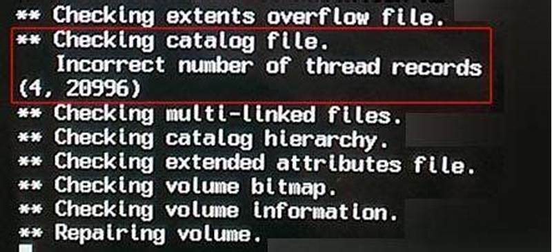 Checking Catalog File Incorrect Number Of Thread Records