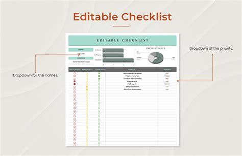 Checklist Editable Template