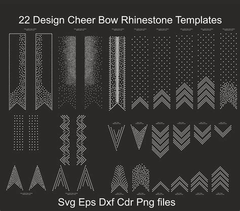 Cheer Bow Rhinestone Templates