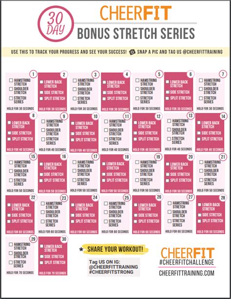 Cheer Stretches Printable