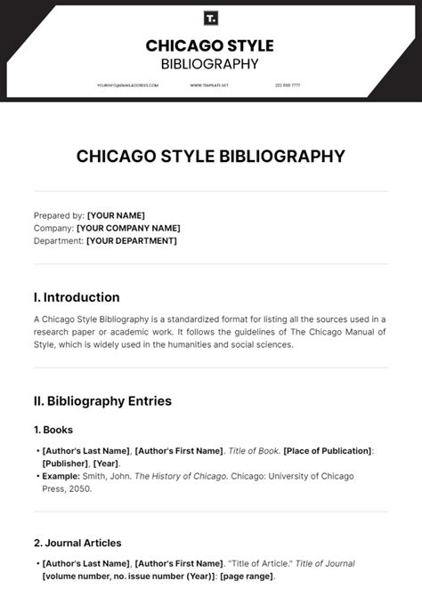 Chicago Style Bibliography Template