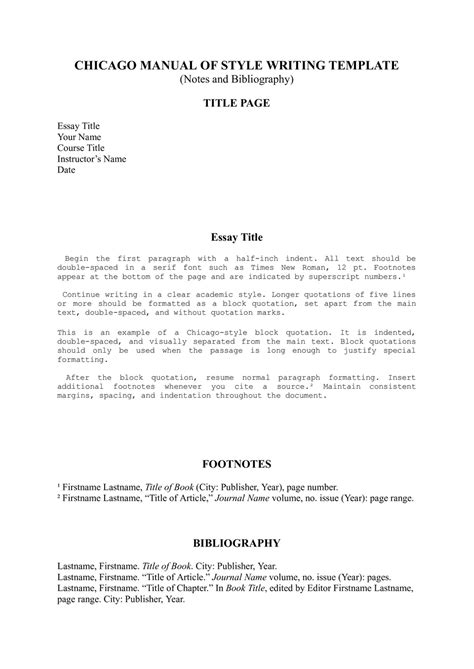 Chicago Style Paper Template