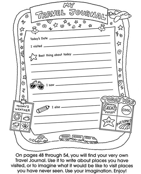 Children's Travel Journal Printable