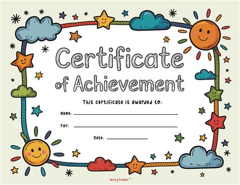Childrens Certificate Template
