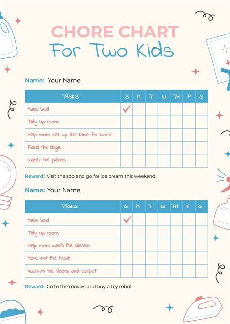 Childrens Chore Chart Template