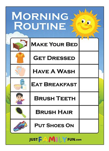 Childrens Morning Routine Chart