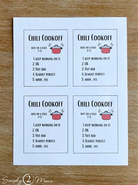 Chili Cook Off Rules Template