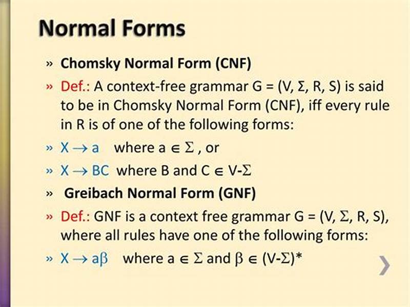 Chomsky Normal Form And Greibach Normal Form