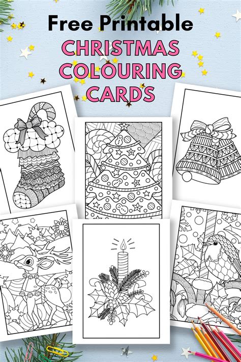 Christmas Cards To Colour Printable