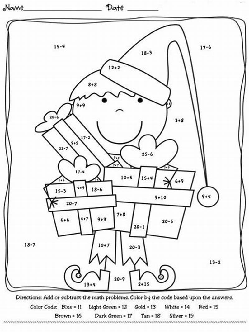 Christmas Coloring Pages With Math Problems
