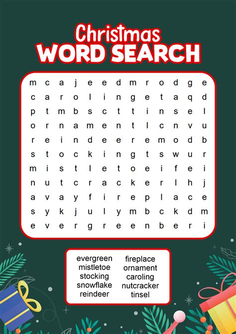 Christmas Free Word Search Printable