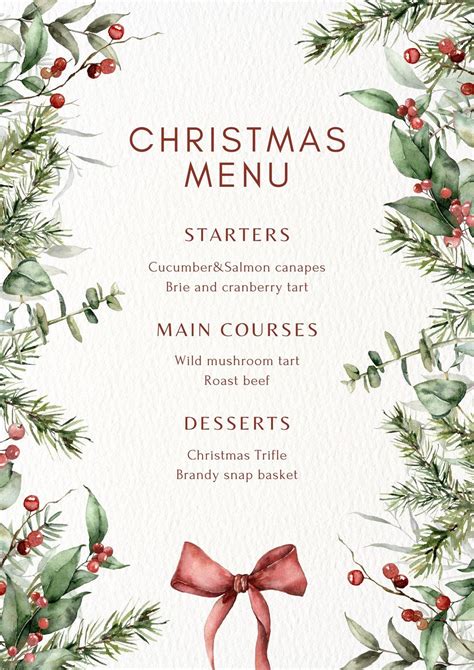 Christmas Menu Template