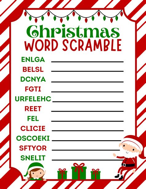 Christmas Printable Word Scramble