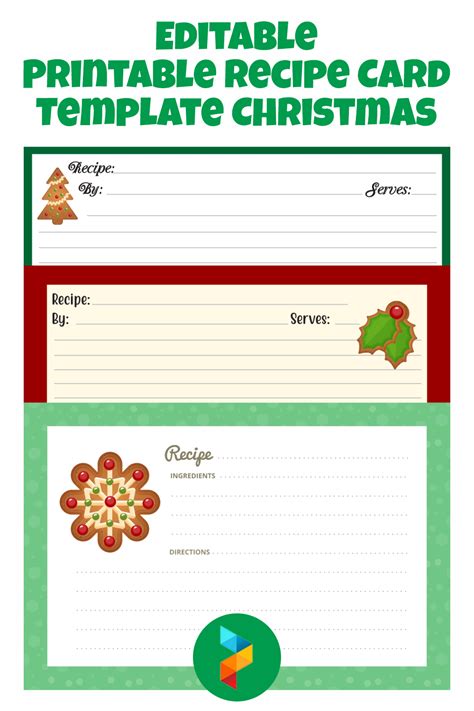 Christmas Recipe Card Template