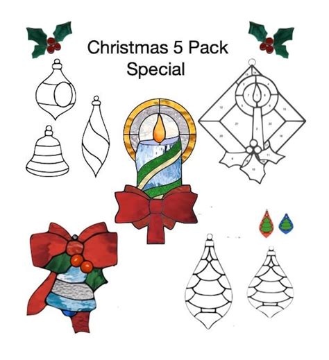 Christmas Stained Glass Templates