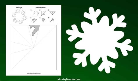 Christmas Tree Snowflake Template