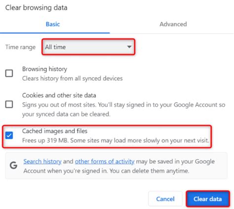3. Clear Chrome Cache and Cookies