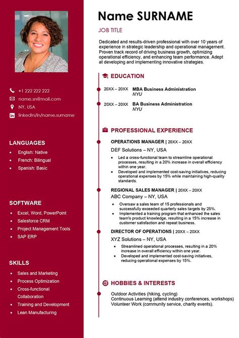 Chronological Cv Template Free